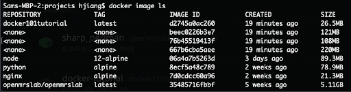 docker image ls screenshot