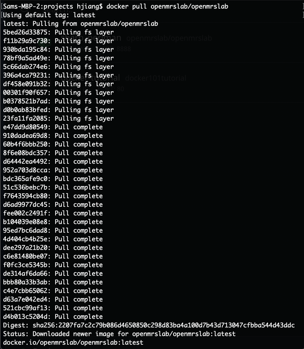 docker pull screenshot